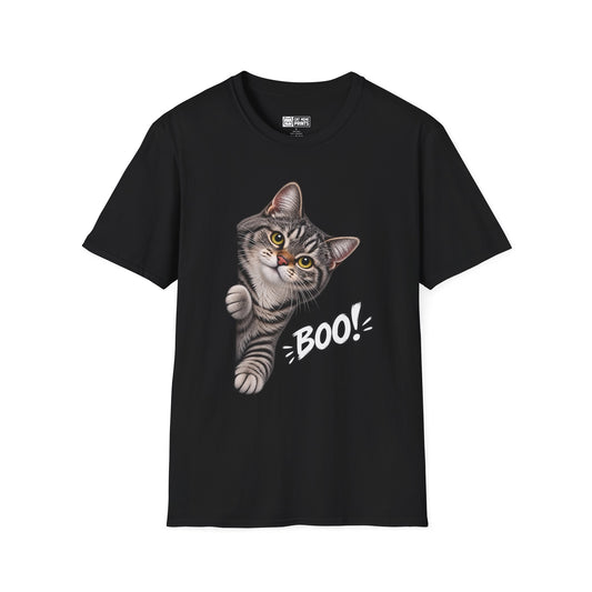 Gray Tabby Cat Boo T-Shirt