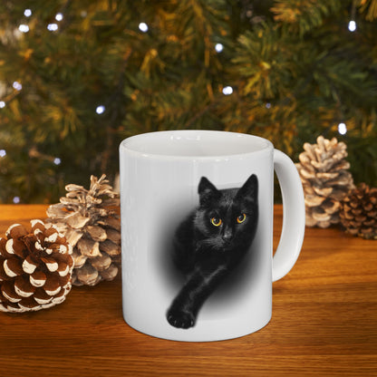 Black Cat Yellow Eyes Mug