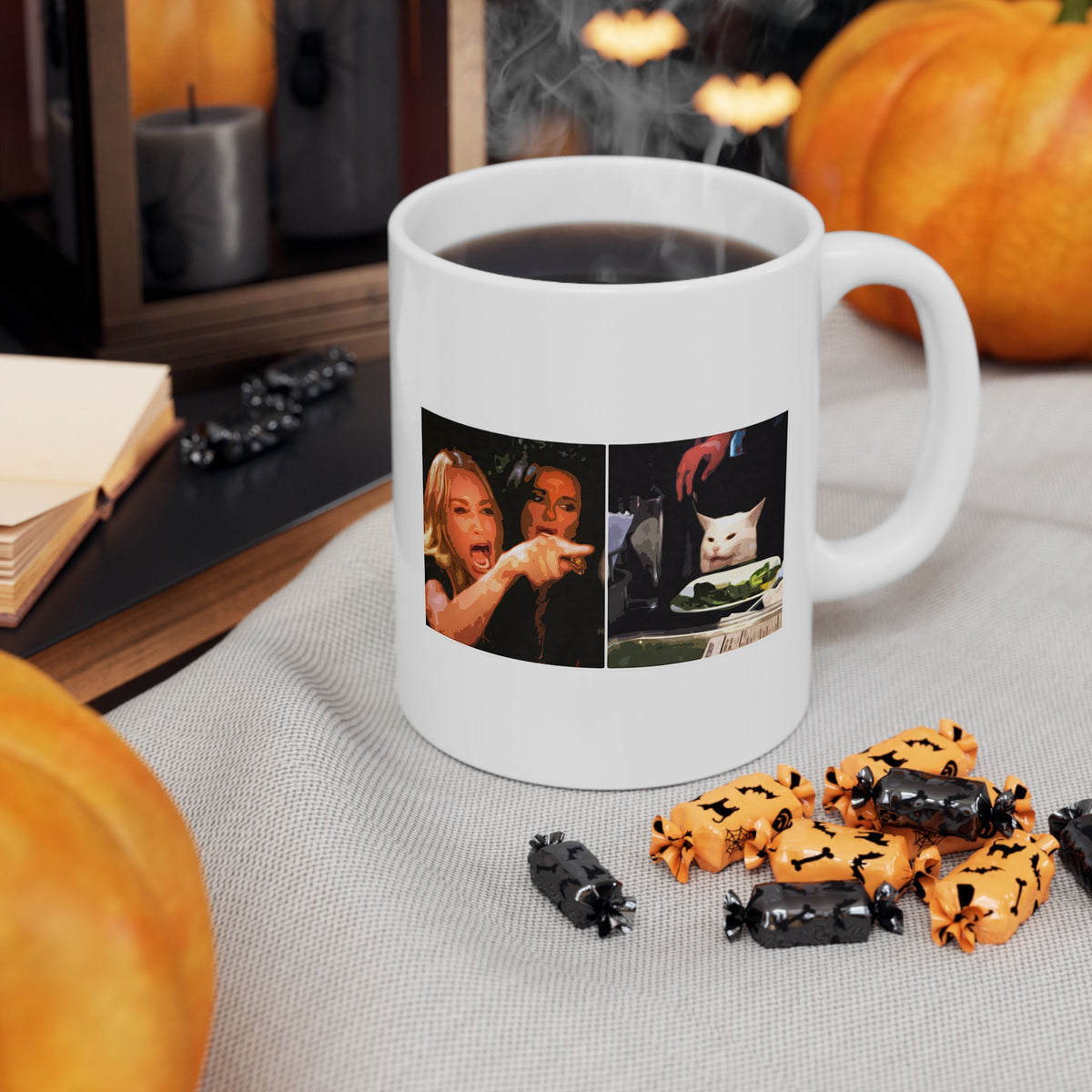 Woman Yelling at a Cat Meme Mug