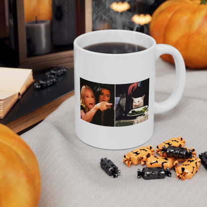Woman Yelling at a Cat Meme Mug