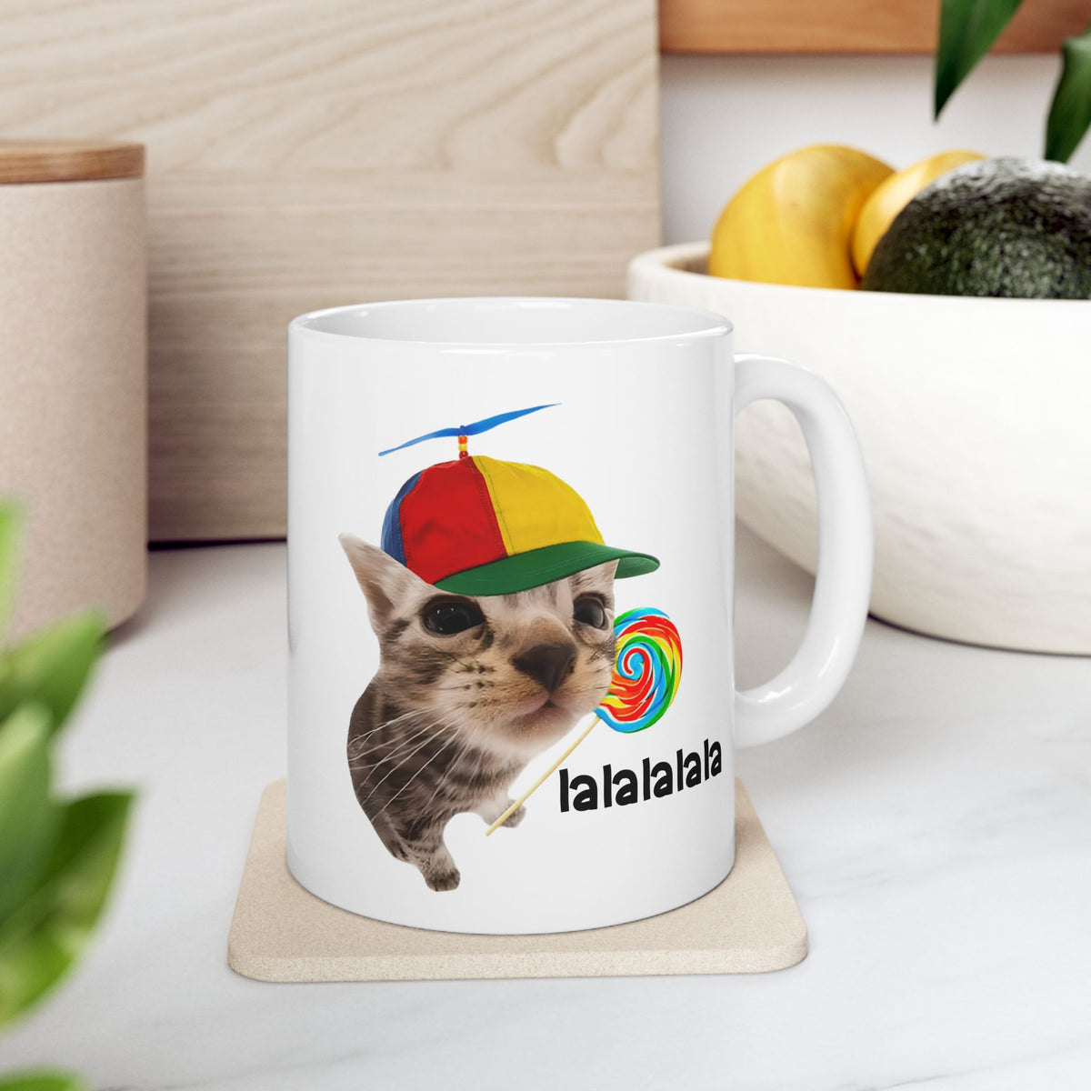 Cat With Lollipop Lalala Mug