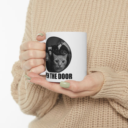 Cat Gang Open The Door Mug