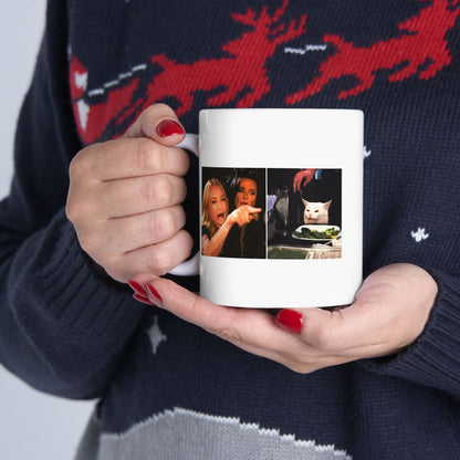 Woman Yelling at a Cat Meme Mug