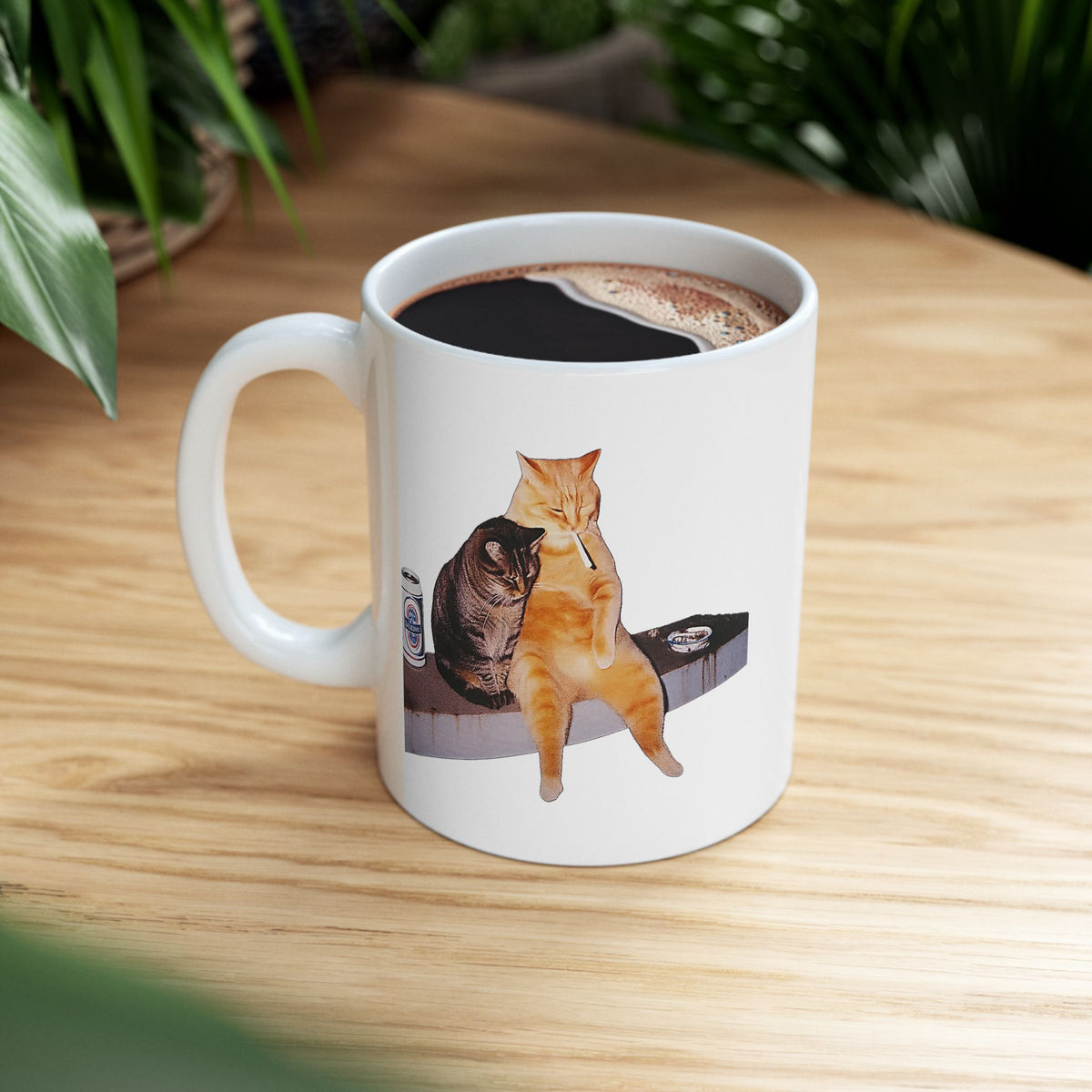 2 Cat Drinking and Smoking Mug