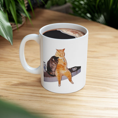 2 Cat Drinking and Smoking Mug
