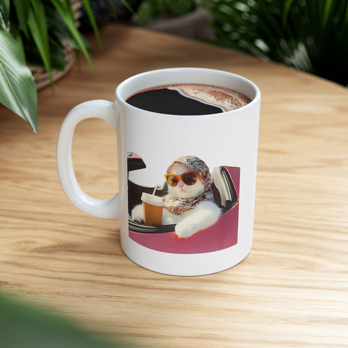 Cat Driving Meme Mug