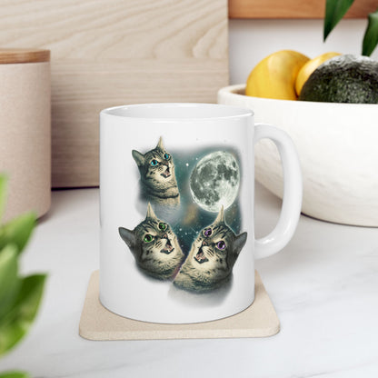 Three Cat Moon 3 Wolfs Cat Mug