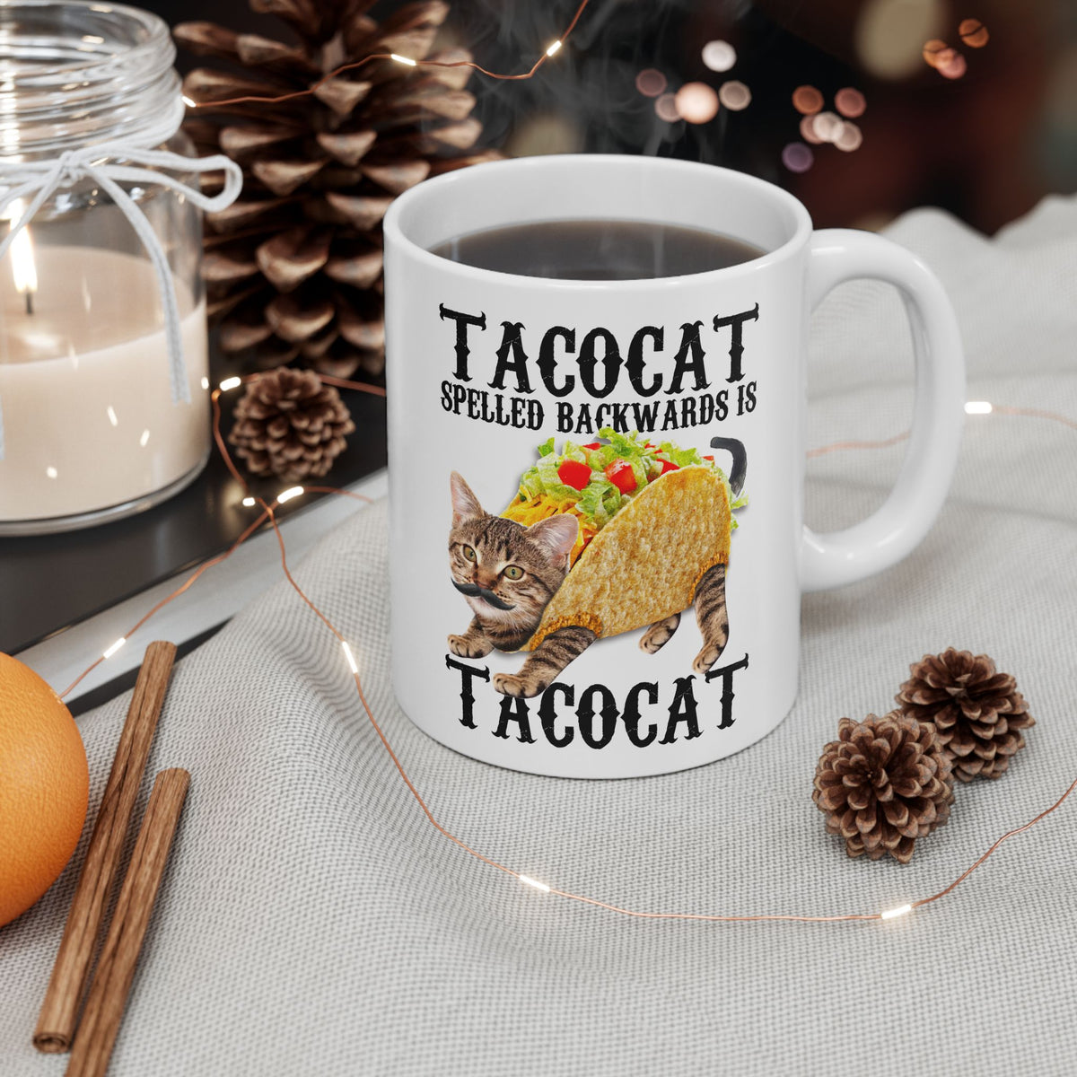 Taco Cat Spelled Backwards is Tacocat Mug