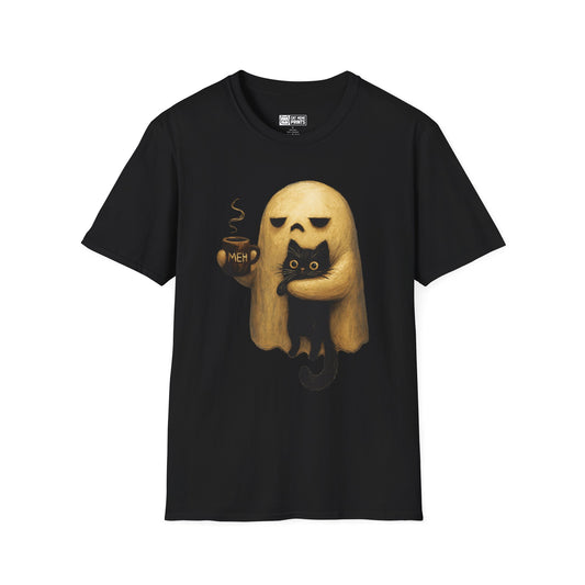 Ghost Holding Black Cat T-Shirt