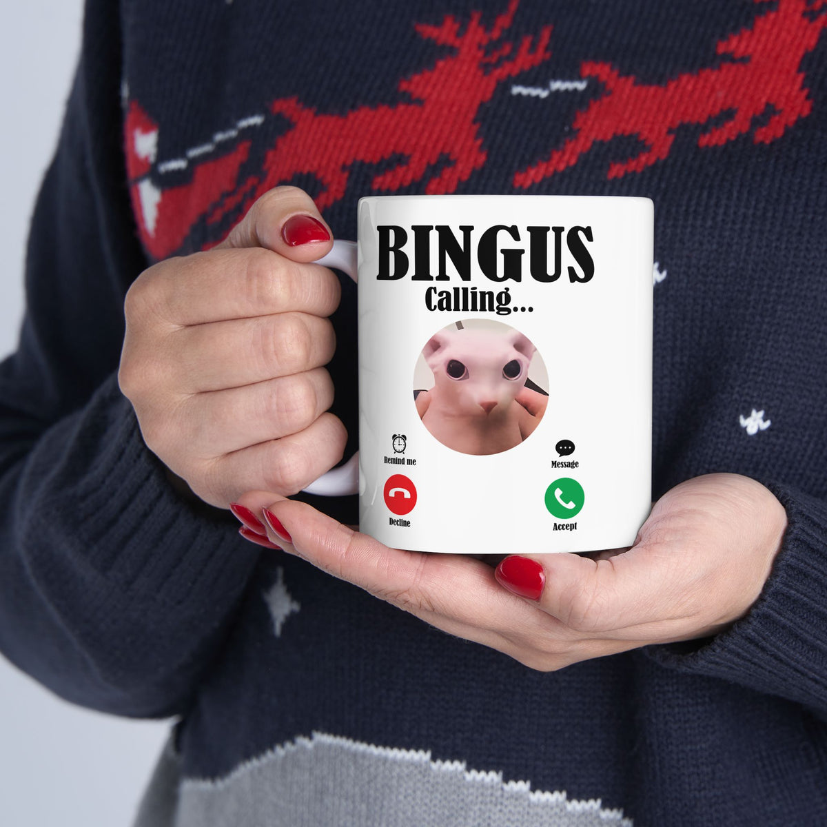 Cat Bingus Hairless is Calling Mug