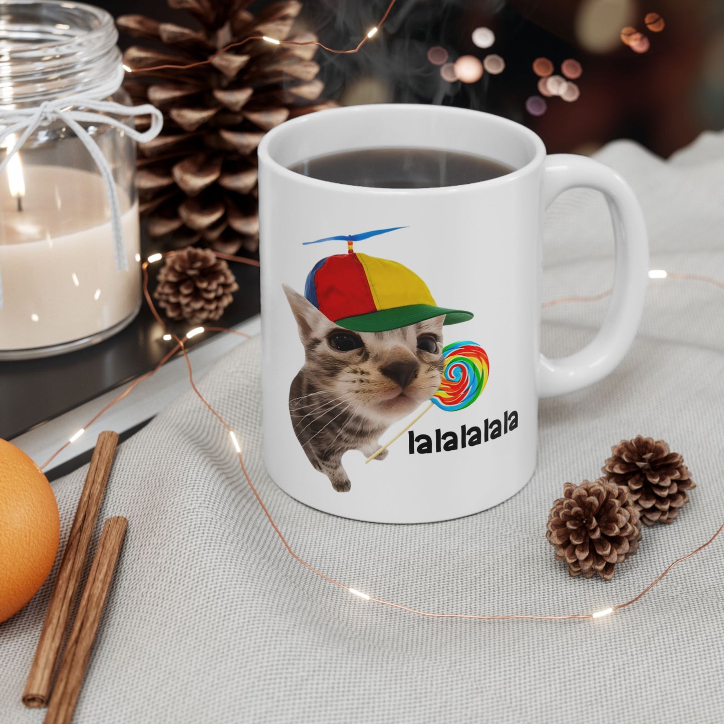 Cat With Lollipop Lalala Mug