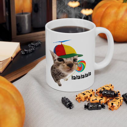 Cat With Lollipop Lalala Mug