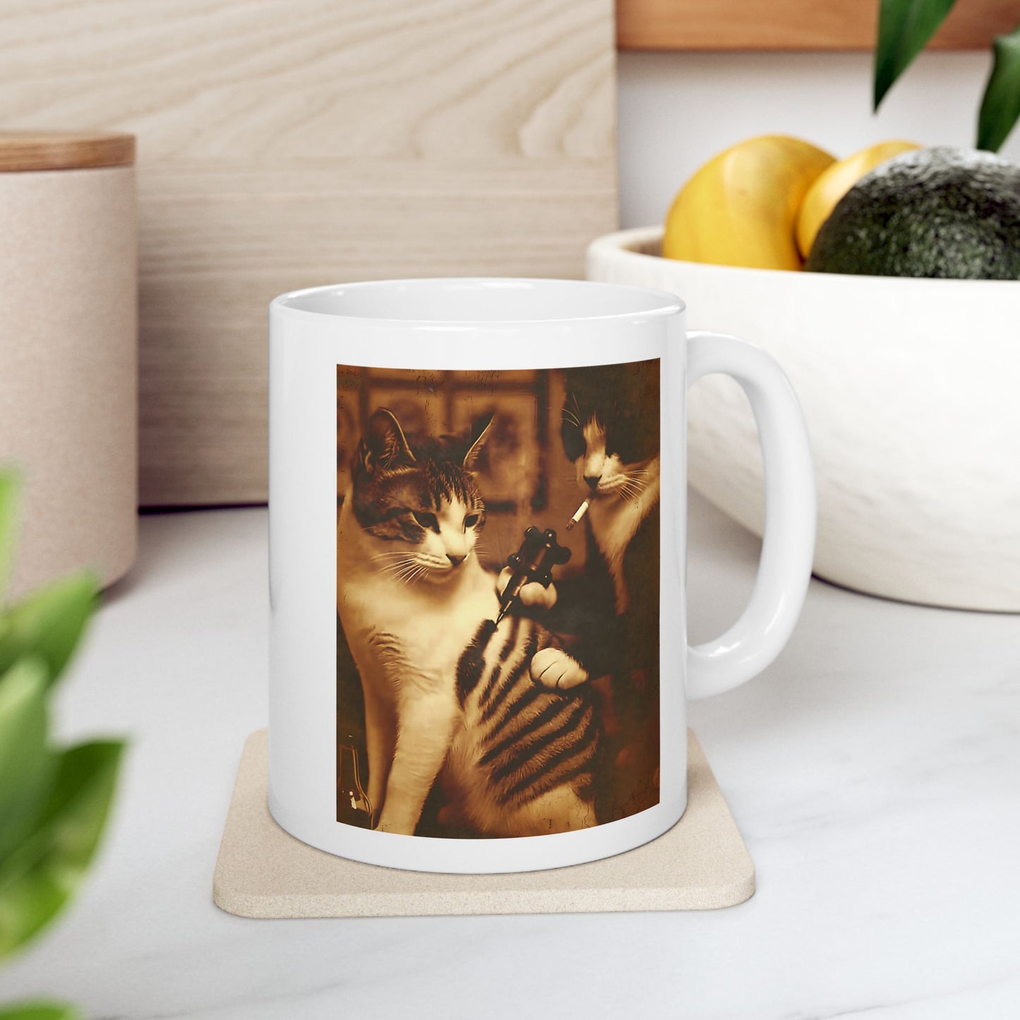Tattoo Cat Meme Mug