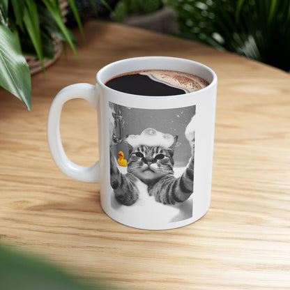 Cat Selfie in Bathtub Mug