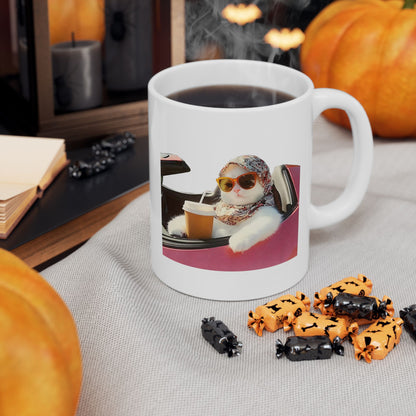 Cat Driving Meme Mug