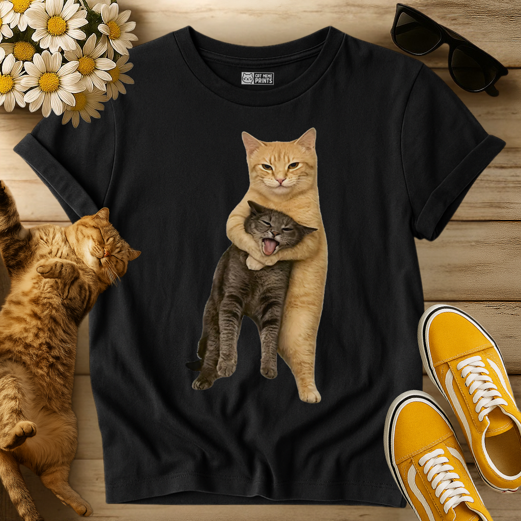 Orange Cat Tight Embrace T-Shirt