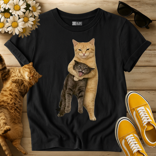 Orange Cat Tight Embrace T-Shirt