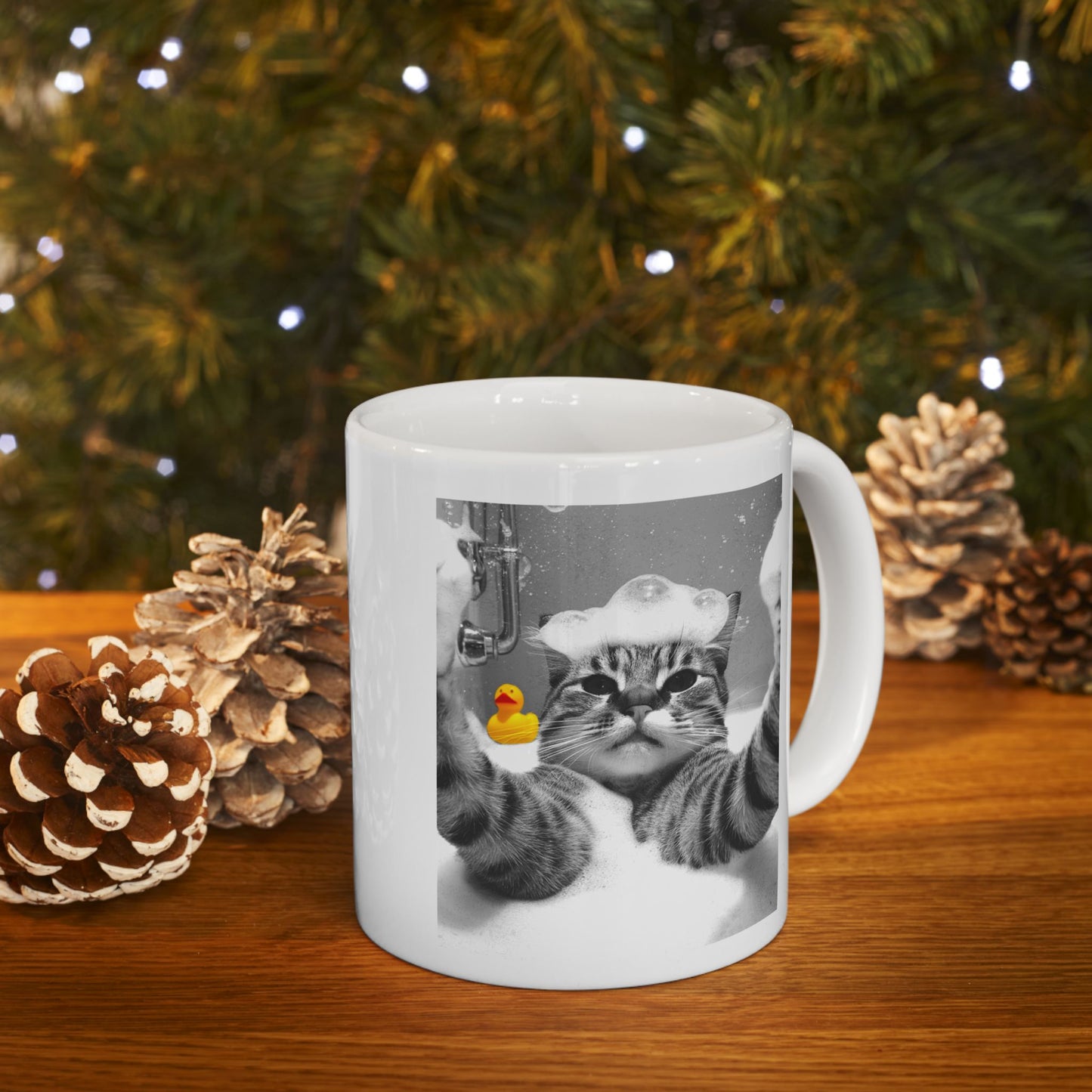 Cat Selfie in Bathtub Mug