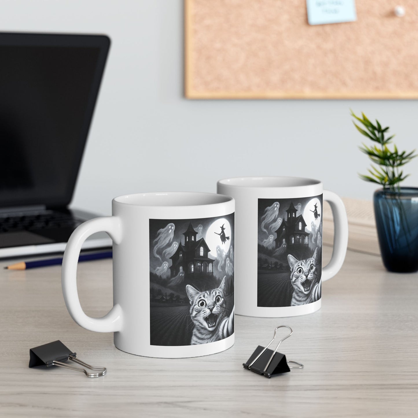 Cat Selfie With Scary House Mug