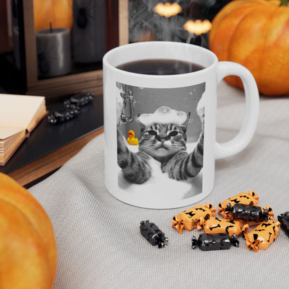 Cat Selfie in Bathtub Mug