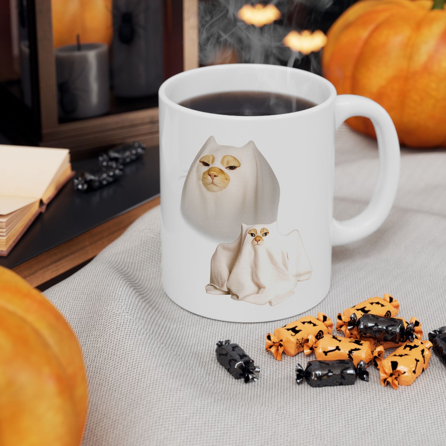 Ghost Cat Meme Mug