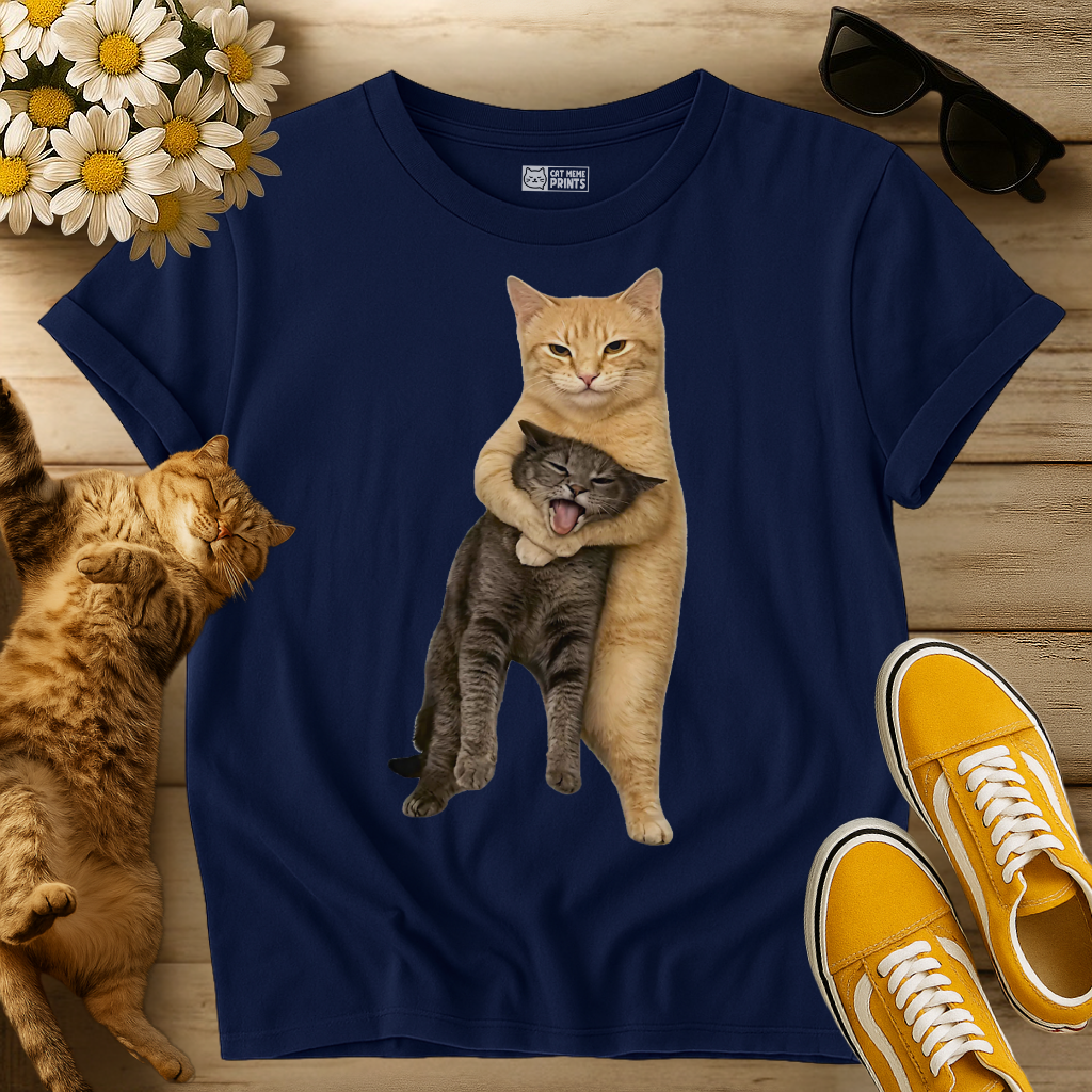 Orange Cat Tight Embrace T-Shirt