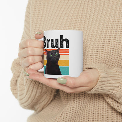 Bruh Cat Meme Vintage Mug