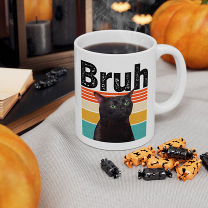 Bruh Cat Meme Vintage Mug
