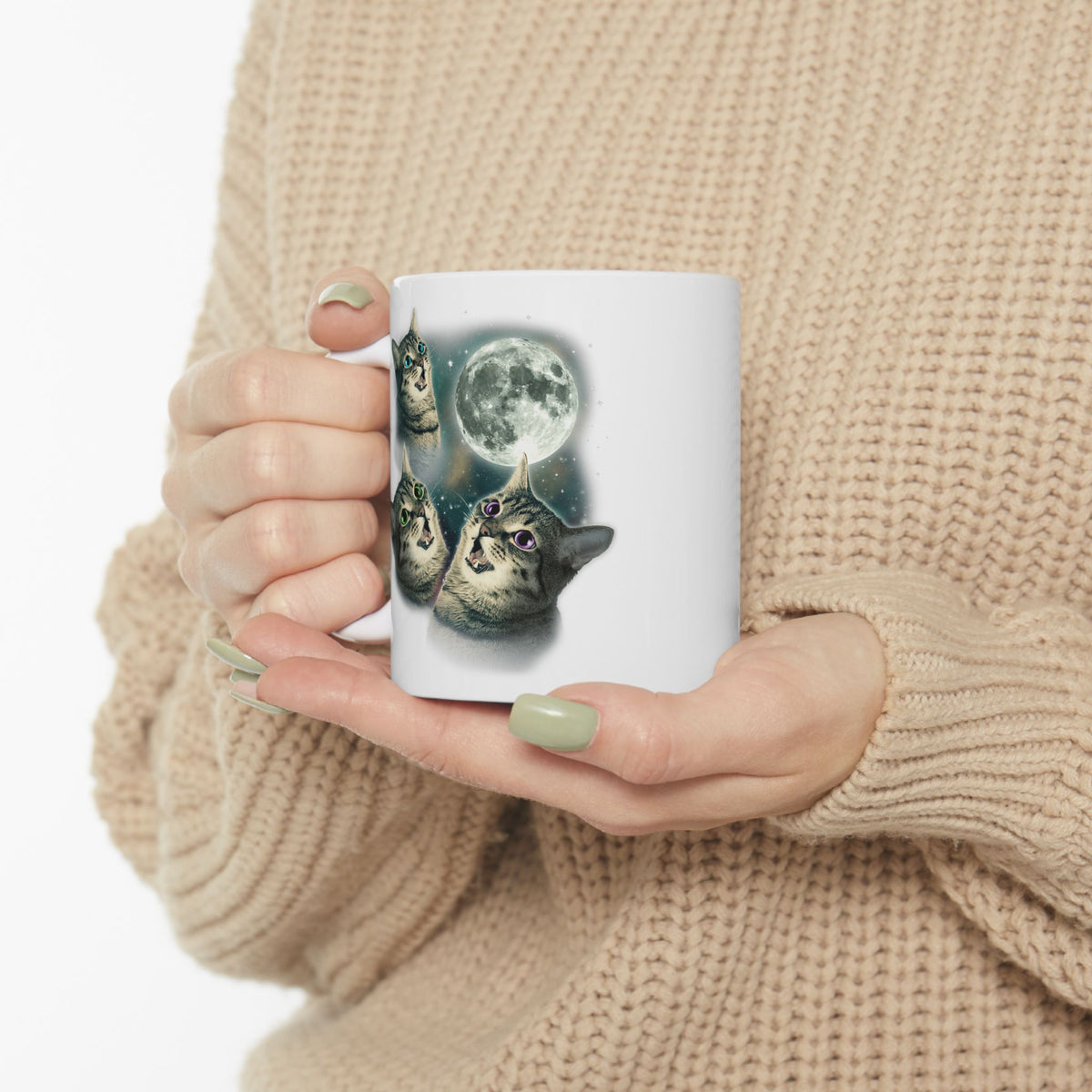 Three Cat Moon 3 Wolfs Cat Mug
