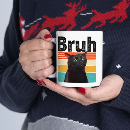Bruh Cat Meme Vintage Mug