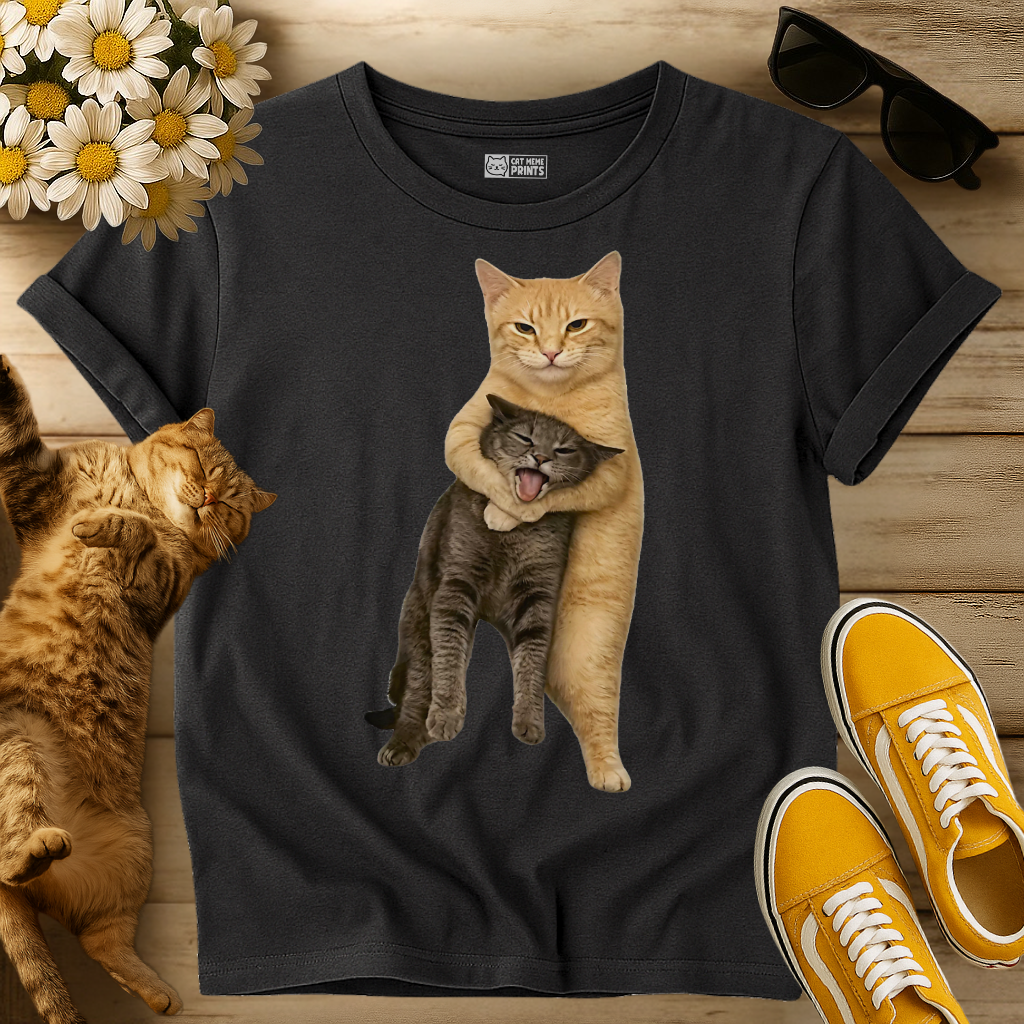 Orange Cat Tight Embrace T-Shirt