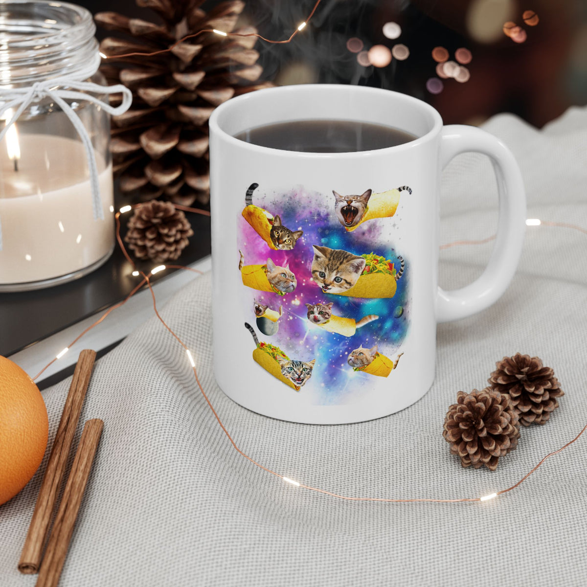 Taco Cat Space Galaxy Mug