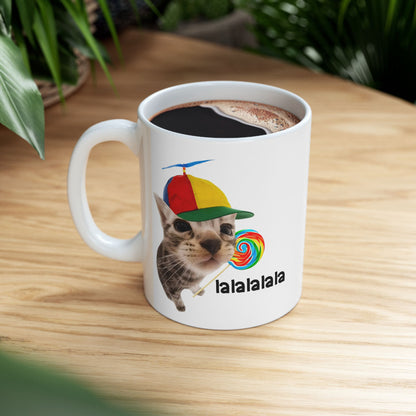 Cat With Lollipop Lalala Mug