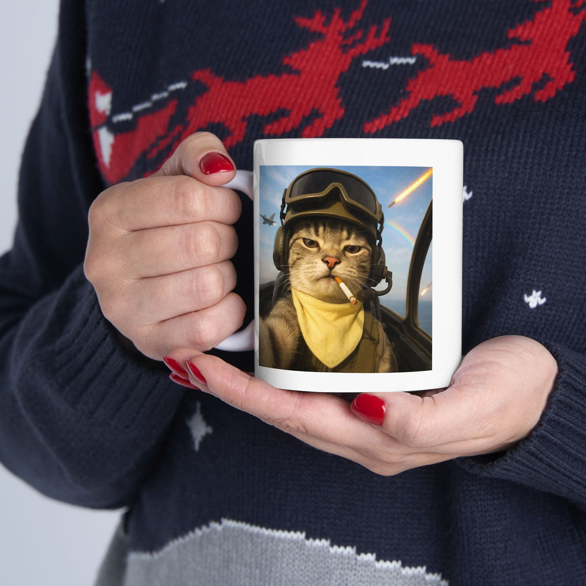 Pilot Cat Selfie Mug