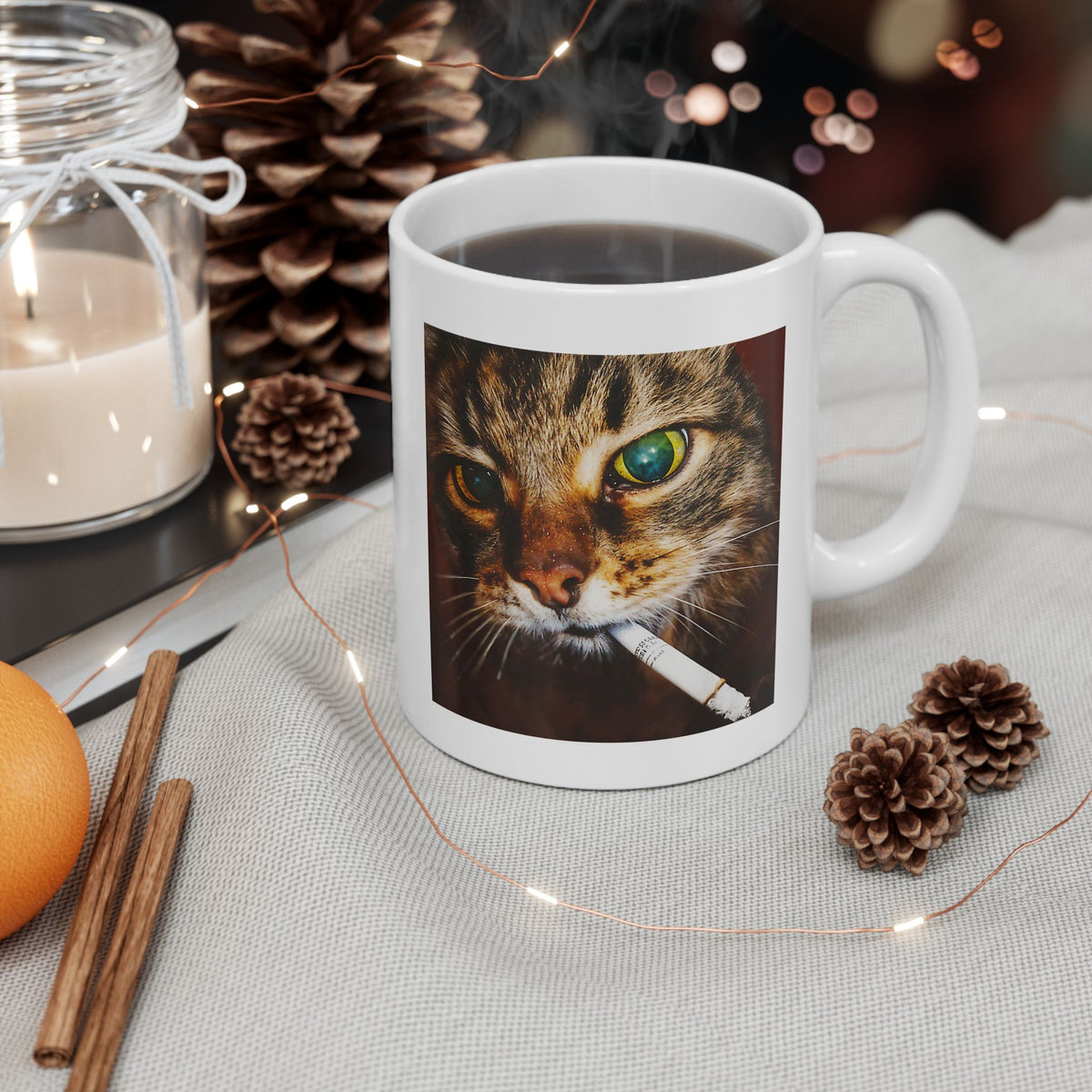Smoking Cat Mug