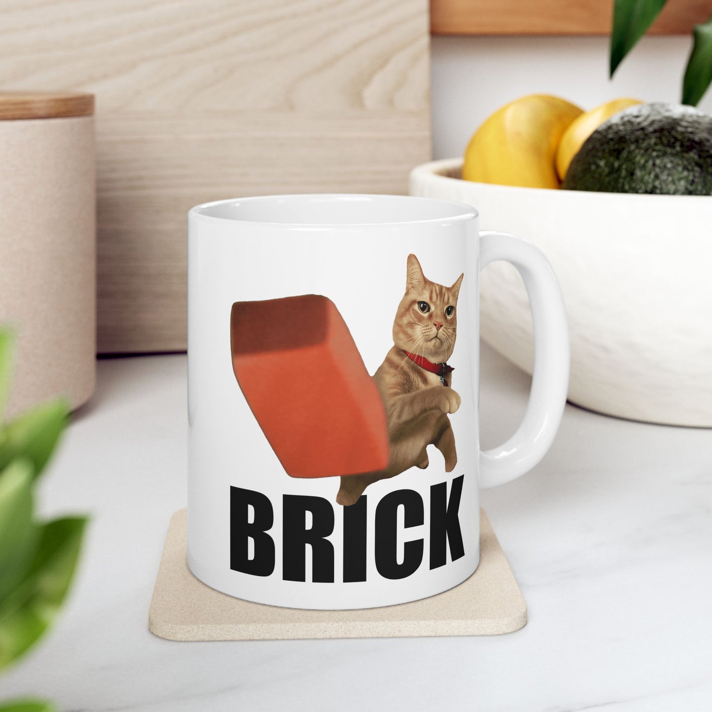Cat Throwing Brick Mug