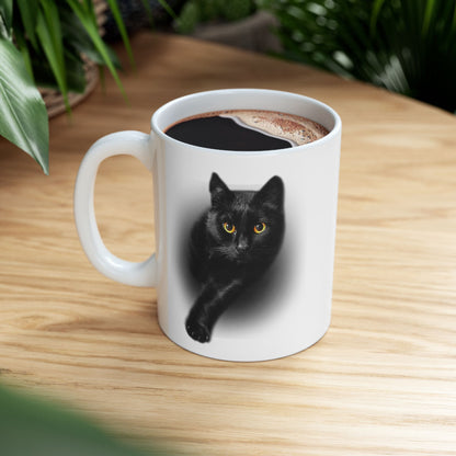 Black Cat Yellow Eyes Mug
