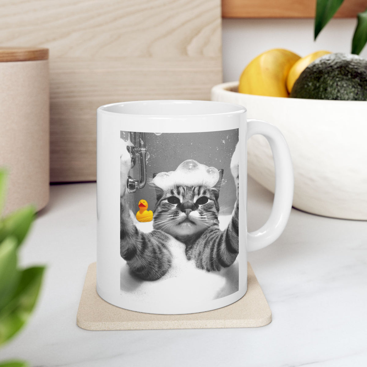 Cat Selfie in Bathtub Mug