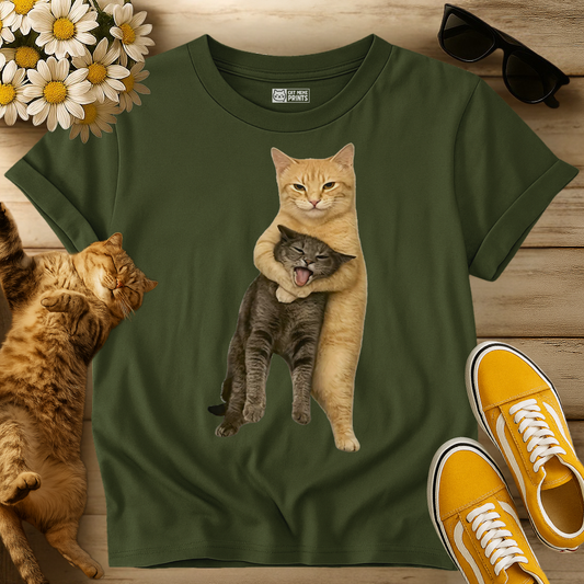 Orange Cat Tight Embrace T-Shirt