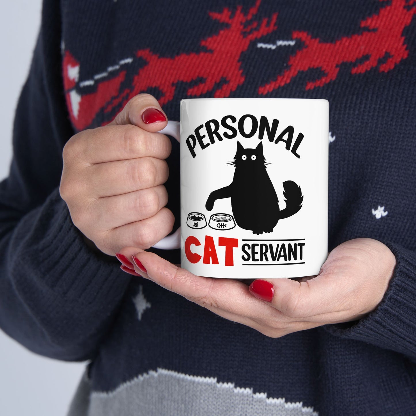 Black Cat Personal Cat Servant Mug