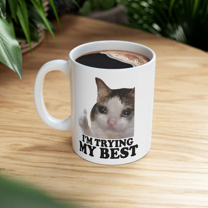 I'm Trying My Best Cat Mug