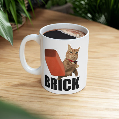 Cat Throwing Brick Mug
