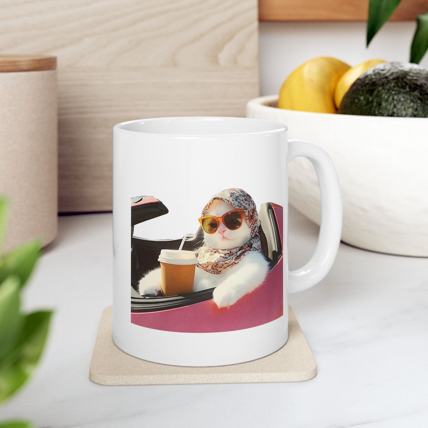 Cat Driving Meme Mug
