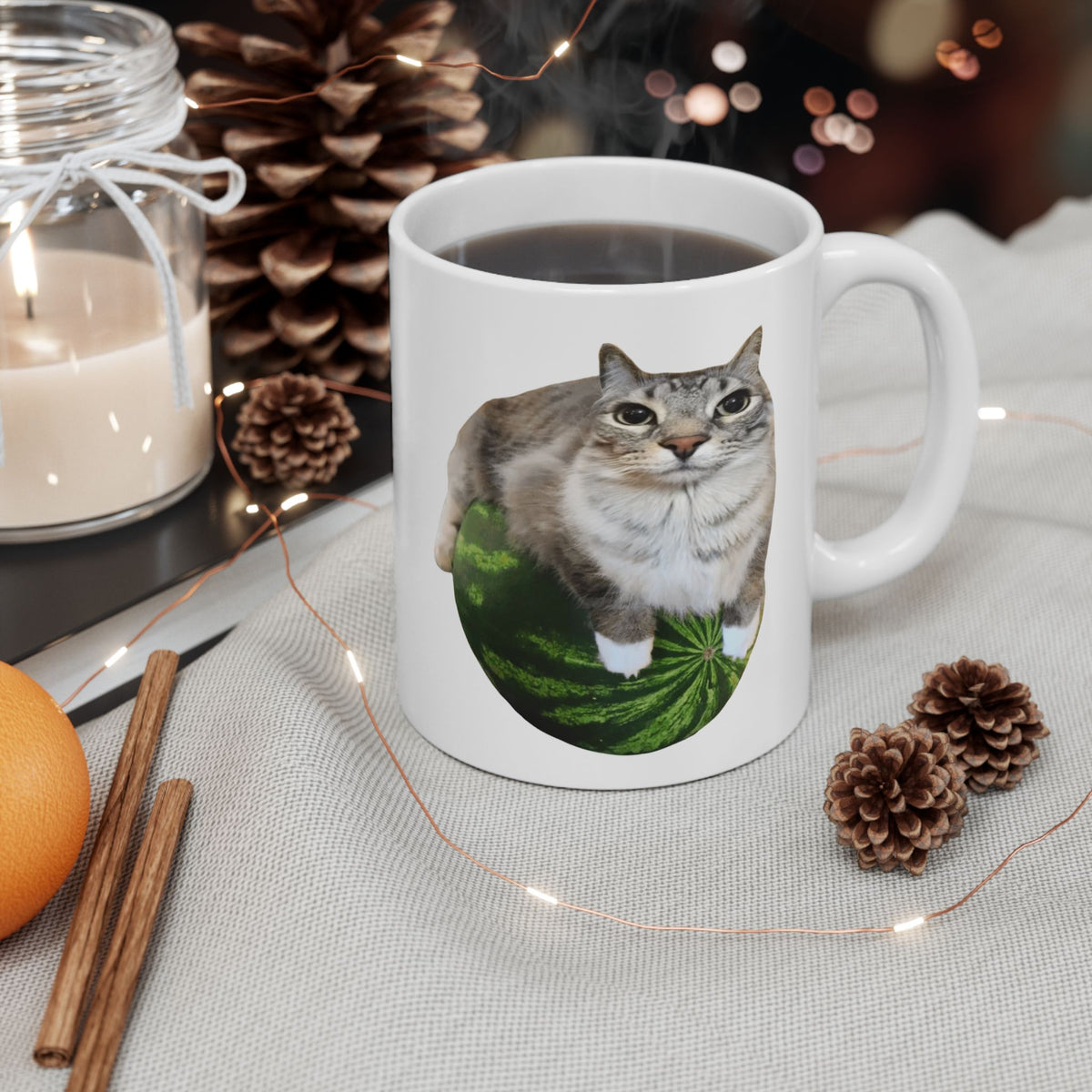 Watermelon Cat Meme Mug