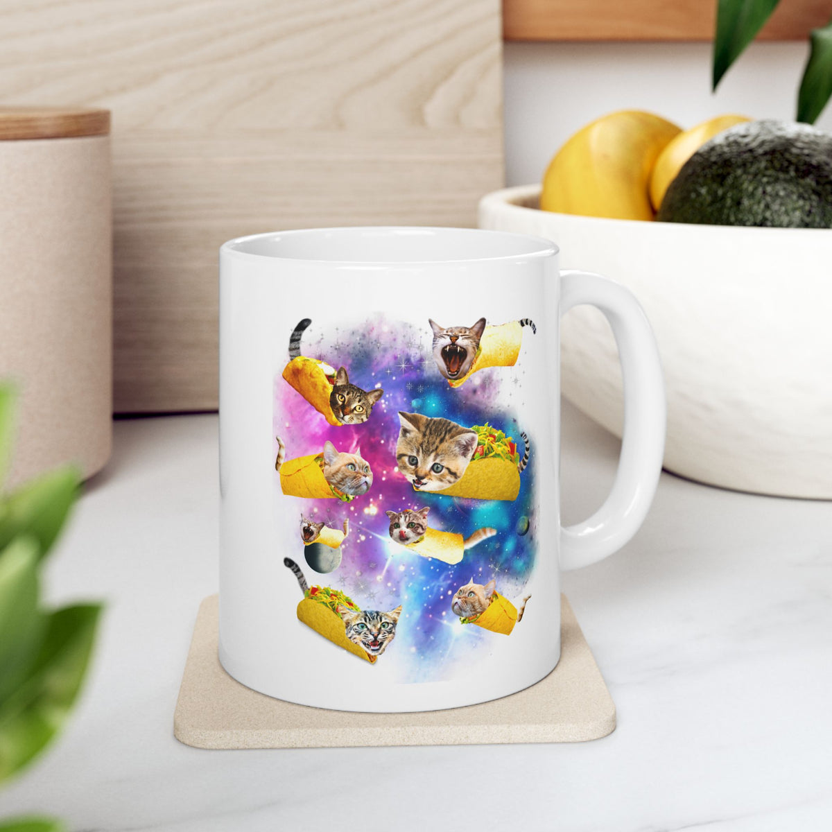Taco Cat Space Galaxy Mug