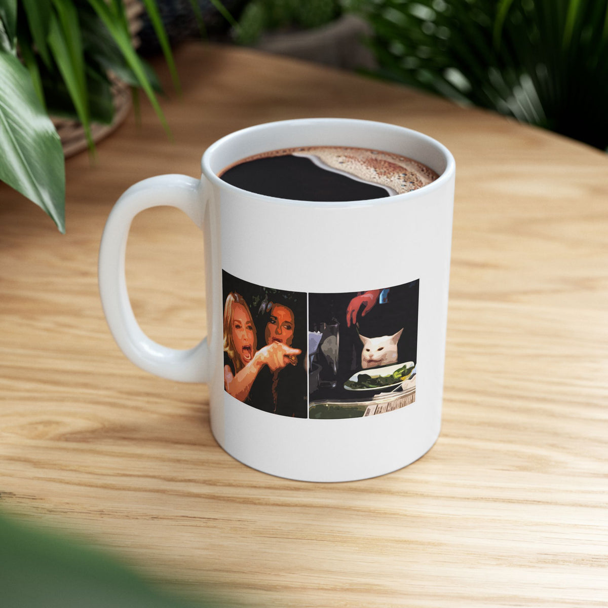 Woman Yelling at a Cat Meme Mug