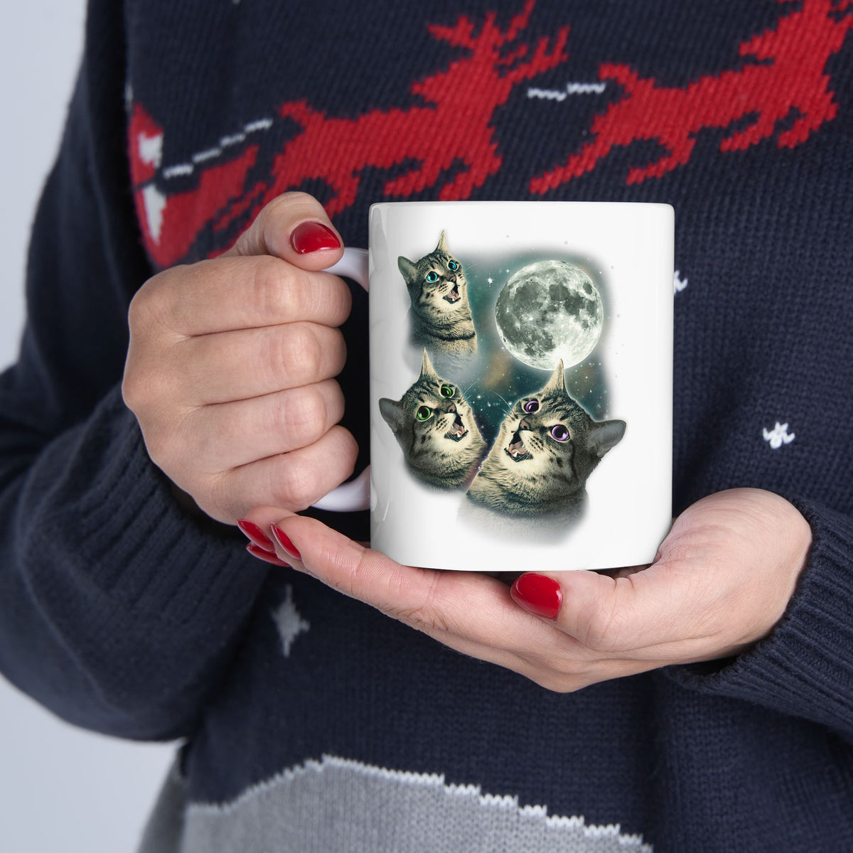 Three Cat Moon 3 Wolfs Cat Mug