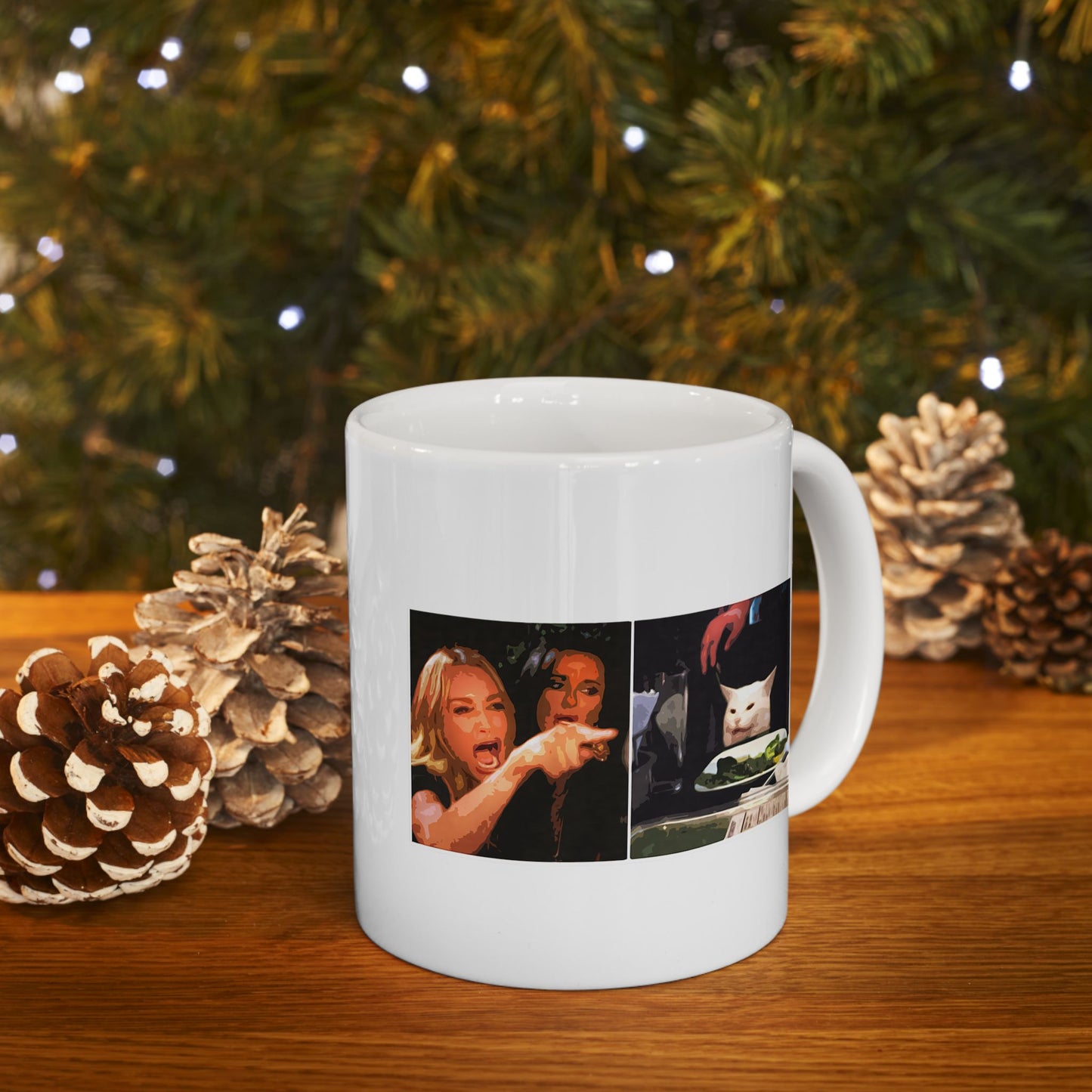 Woman Yelling at a Cat Meme Mug