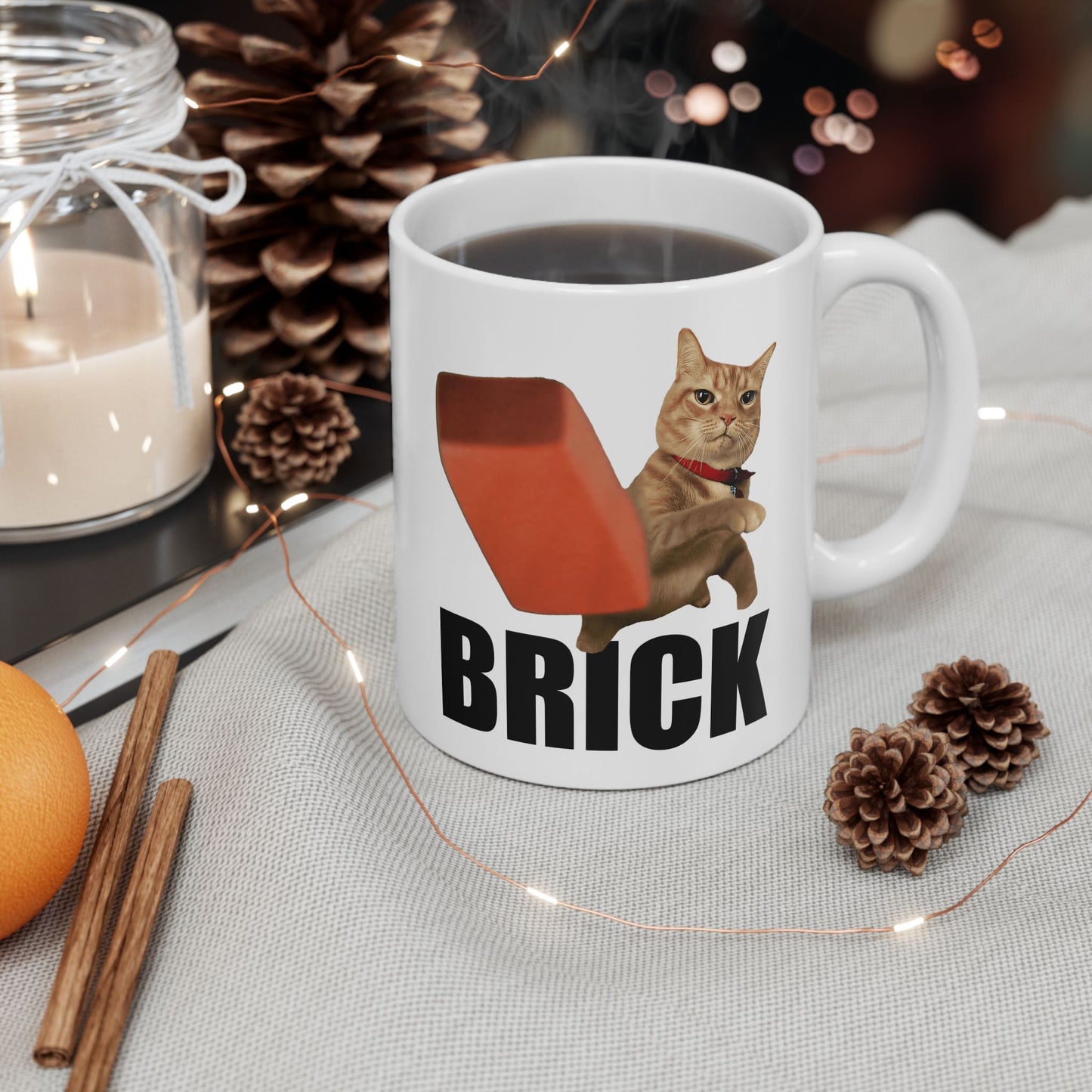 Cat Throwing Brick Mug