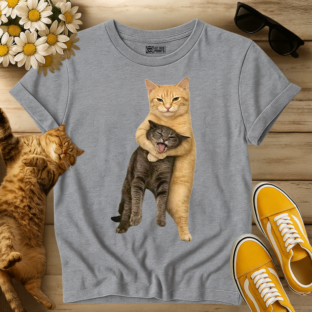 Orange Cat Tight Embrace T-Shirt